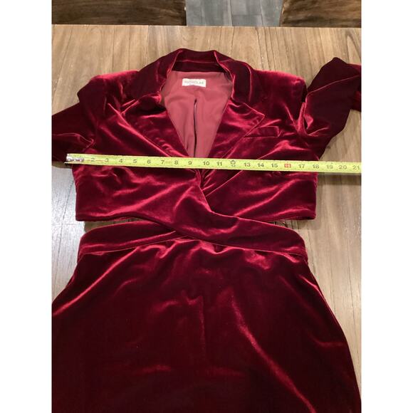 Revolve Nicholas Gabriela Red Velvet Blazer cut out long sleeve mini Dress 10 - Picture 8 of 13